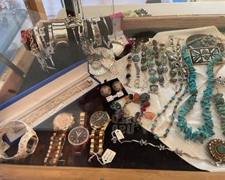 Michael Kors ladies and men's watches, turquoise, Zuni belt buckle