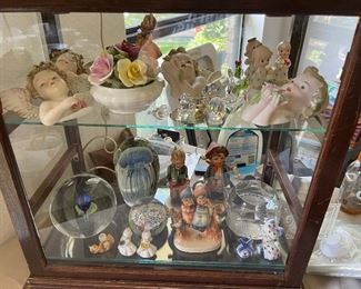 Bisque Cherubs, vintage angels, Hummels, English porcelain, Murano pieces, crystal figures 