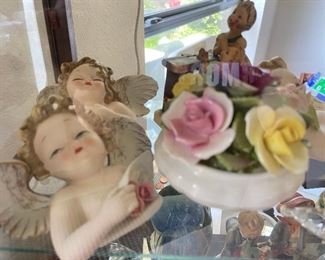 Bisque cherubs, English porcelain