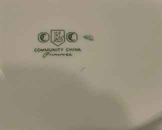 The community china "Primrose" markings