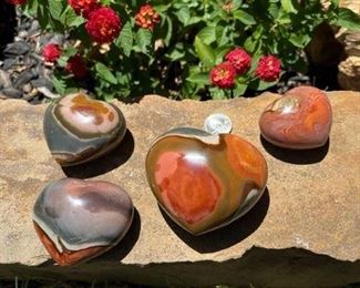 Hand carved Ocean Jasper Hearts from Madagascar!
