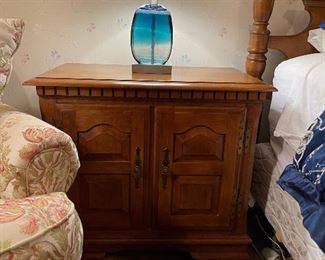 Signed Haywood Wakefield bedside table, we have two of these pieces
