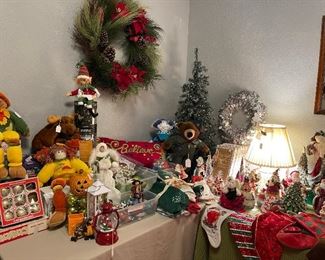 Bearington Bears, Thanksgiving soft toys, vintage ornaments, cushions, Christmas stockings, metal trees and wreaths