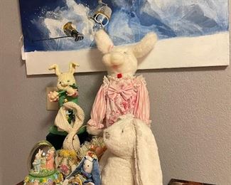 Easter rabbits and decorations