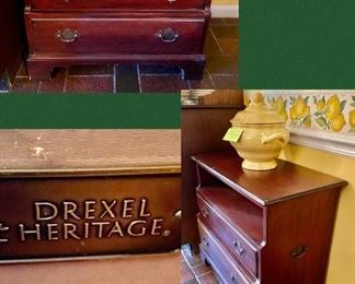Drexel Heritage two drawer (plus shelf) side table