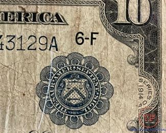 1914 $10 Horse Blanket Note