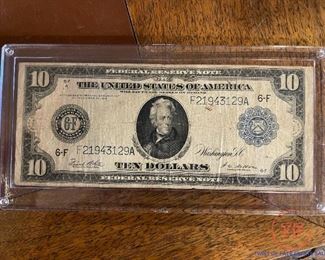 1914 $10 Horse Blanket Note