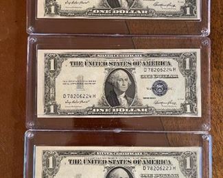 CONSECUTIVE SET $1 Silver Certificates