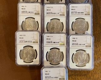 Graded Morgan SILVER Dollars