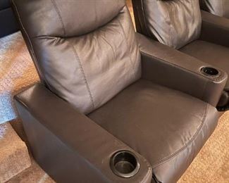 Leather Reclining Theater Seating (Set of 3)