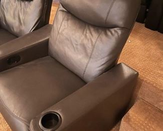 Leather Reclining Theater Seating (Set of 3)