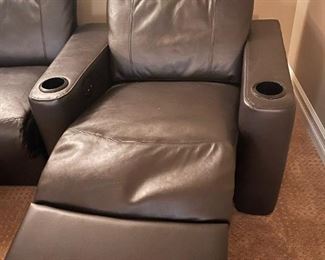 Leather POWERED Reclining Theater Seating (Set of 4)
