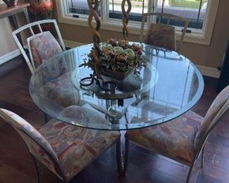 MINSON Glass Topped Dinette Table and Chair Set