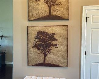"Gilded Tree I & II" on Stretched Canvas