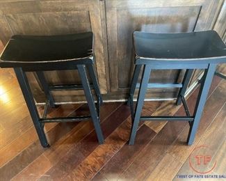Destressed Wood Barstools