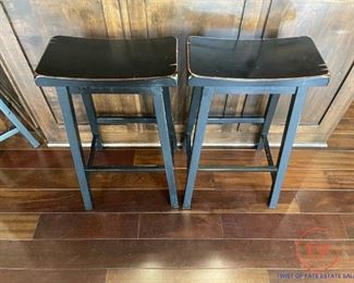Destressed Wood Barstools
