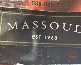 MASSOUD Custom Leather Wingback Chairs with Faux Zebra Pattern