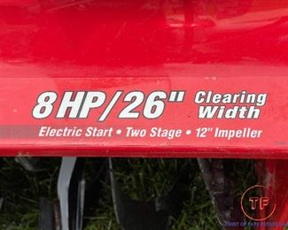 MTD 8HP 26” Snowblower 