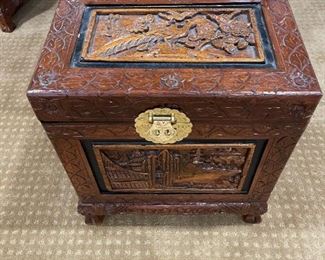 Hand Carved Chinese Trunk / Box