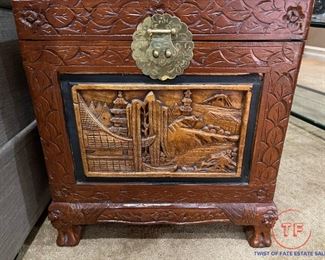 Hand Carved Chinese Trunk / Box