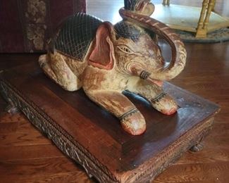 Carved wood elephant 
