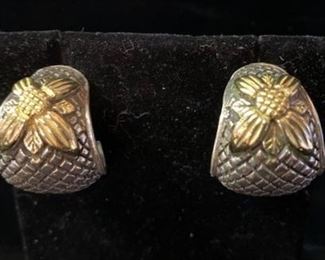 Steven Dweck pierced earrings with gold overlay