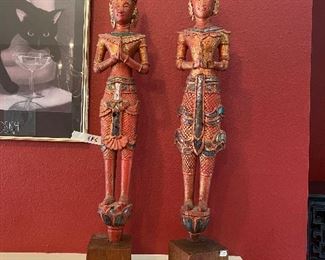 Pair of carved statues