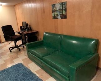 AVAILABLE: Furniture, computer desk, chair, shag area rug, artwork. Sorry: Only the GREEN couch is SOLD