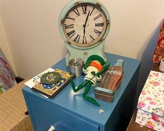 File Cabinet & CLock