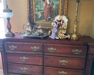 Traditional Dresser and Original Oil Painting