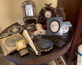Antique Pictures and Clock