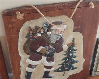 Wooden Santa Art