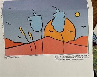 Peter Max silkscreen , signed, limited edition .  Minimum $1500