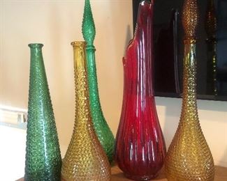 Tall colored bottles some mark Italy 