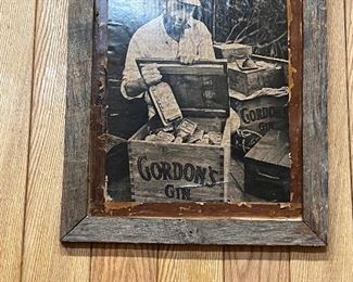 Barnwood framed picture of Bogart in the African Queen 