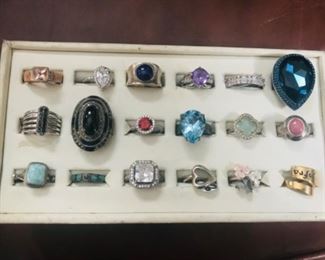 Sterling silver ring collection 