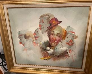 Clown oil on canvas by Simon