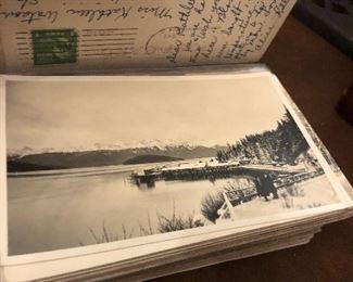 Lot of RPPCs (Real Photo Postcards) featuring places. Will be offered auction style at the live stream sale. 