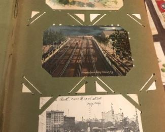 Leather bound period postcard album with 50 antique cards featuring New York. Will be offered auction style at the live stream sale. 