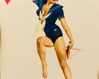 Vargas pinup playing card. I’m a card short of the full 53 deck so we’ll offer individuals for choice. 