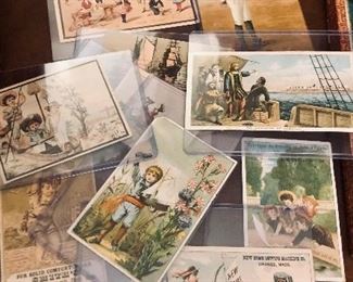 Victorian trade cards and advertising cards with nautical theme, toploaded, offered as choice, auction style. 