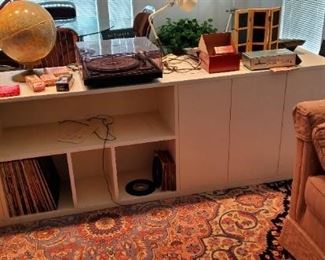 Custom Made Entertainment/Storage Unit. Has Built-In Speakers on the Ends.