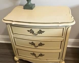 French Provincial nightstand, 3-drawer