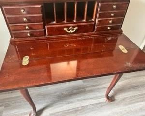 Desk with shelf pulled out