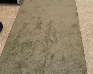 Long green runner rug with finished edges. 2 of these, 1 wider than the other
