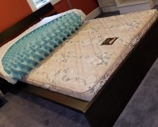 Queen platform bed and memory foam topper