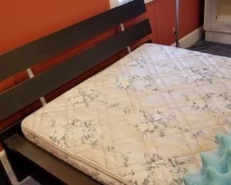Queen platform bed and memory foam topper