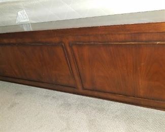 King bed, with "leather" headboard, footboard pictured