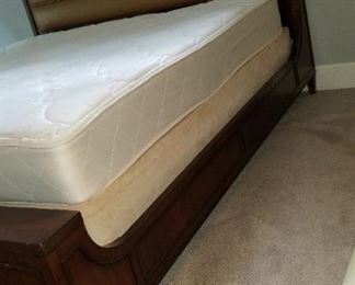King bed, with "leather" headboard
