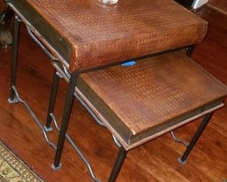 nesting tables, heavy metal legs